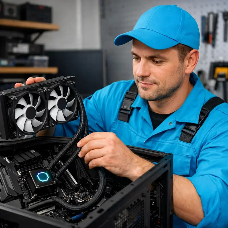 Установка водяного охлаждения на компьютер в Нахабино