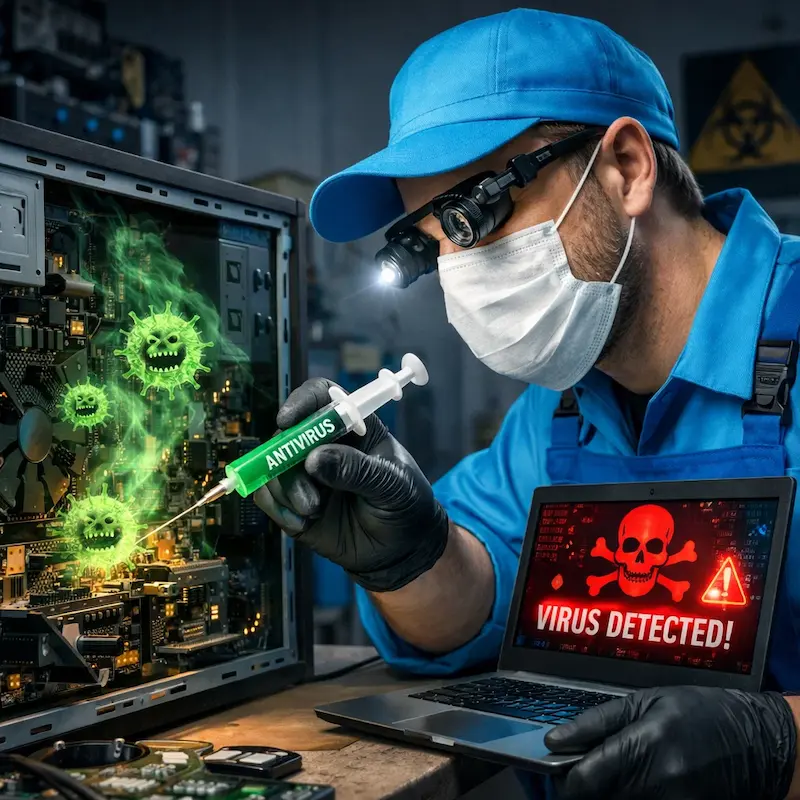 Лечение компьютера от вирусов в Нахабино на дому