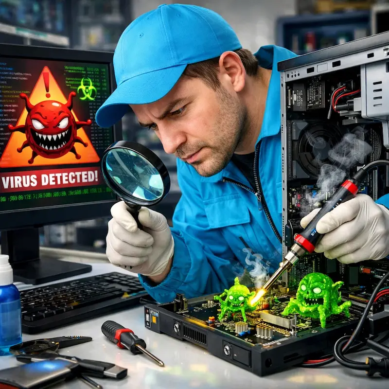 Вылечить компьютерный вирус в Нахабино